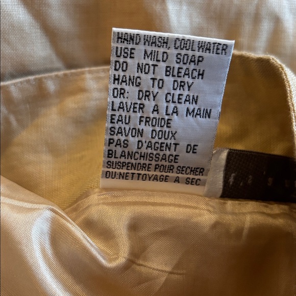 Vintage Y2K 90s It's A New Vision Tan Beige Pure Linen Midi Skirt Sash Belt XL - Picture 5 of 5